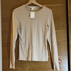 H&M Beige Long Sleeve Tee - new